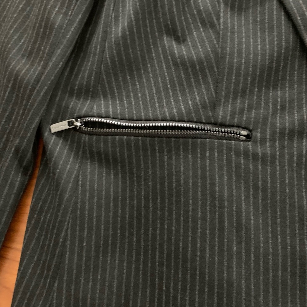 NWT Calvin Klein Women's Black Pinstripe Blazer Jacket - Picture 2 of 16